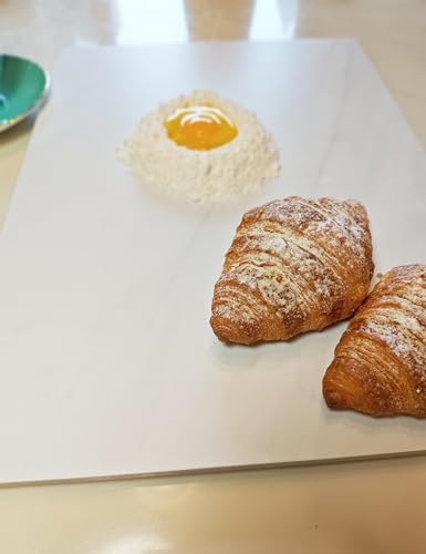 Multi-Purpose Pastry Marble Design Stone Tray Cutting Board Slab 16” x 12” with Non-Slip Feet,Stone Cheese Pastry Board, Serving Tray, Heat Resistant, Easy to Clean (G16, 16 * 12) - color: G16