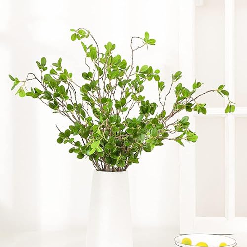 HANDIC 3 Pcs Faux Stems Artificial Branches for Vase Greenery Stems Faux Branches for Vase Plant Artificial Eucalytus Branches Plants (45"/Each Branch) (3, Green)