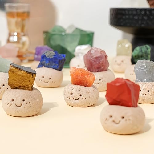 Crystal Decor Desk Ornaments Tiny Natural Creative Craft Mini Cute Decoration Gift for Home Office 1.57" x 1.2" (Pink Quartz) - color: Pink Quartz