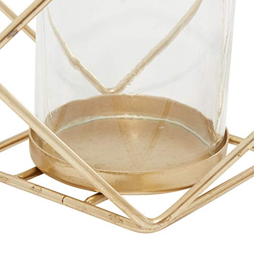Deco 79 Modern Metal Solid Candle Holder, 15" x 5" x 5", Gold - size: 15"L x 5"W x 5"H