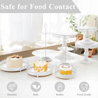 Set of 9 Cake Stands Metal Cupcake Stand Set Multiple Styles Candy Fruit Display Tower Dessert Plate Cake Serving Tray for Birthday Party Wedding Anniversary Baby Shower Engagement (White) - color: White