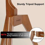 PUTORSEN Premium Wood Easel TV Stand, Adjustable TV Tripod Stand for 45-65 Inch LED LCD Screen, with Top TV Shelf and Magnetic Concealed Cable Management, Max Load 88lbs, Walnut