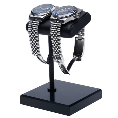 Watch Stand | Watch Display Stand |Premium Leather Natural Marble Base | Watch Display Fits All Watches | watch stand | Watch Holder Organizer for Men