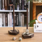 Beeveer 2 Sets Baseball Wooden Ring Holder 10 Inches Softball Ring Display Stand Stacked Storage Organizer Christmas Birthday Gift for Dad Grandpa - color: Brown
