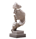 Creative Abstract The Thinker Statue Sandstone Face & Hand Statues and Sculptures Home & Office Desk Decoration (Sand Silence)