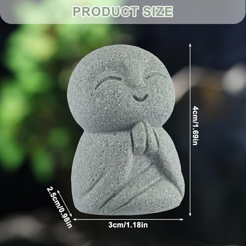 Landical Buddha Sandstone Statues, Zen Monk Praying Statue Sculptures Ornament for Wealth Good Luck Feng Shui Decor Home Office Car Decoration(Prayer Monk) - style: Prayer Monk