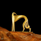 Retro Handcrafted Cubist Artistic Dog Sculpture - 100% Solid Brass Muscular line Front and Elegant Back Design | Collectible Modern Art Decoration | Finishing Touch for Home and Office Scenes - style: Artistic Dog