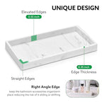 Bathroom Vanity Tray, 7.9'' Silicone Kitchen Sink Soap Tray, Toilet Tank Desk Organizer, Perfume Tray, Coffee Table Tray (Marble White) - color: Marble White