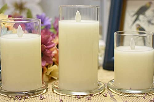 2 Pack Glass Candle Holder 4" Clear Beautiful Transparent Round Candle Plate… - size: 2pack-4inch