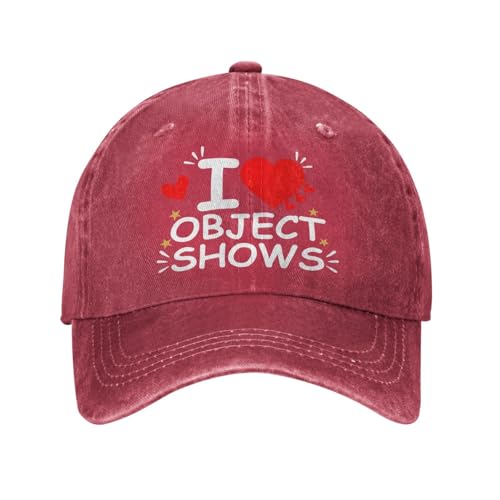 I Love Object Shows Caps for Men Object Shows Mens Baseball Hats - color: Red