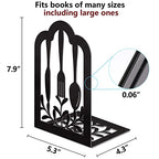 Book Ends,Metal Bookend,Bookend Decorative Heavy Book Ends for Shelves, Home Decorative Bookends for Heavy Books,Non-Skid Black Book Holder for Kitchen Housewarming Cooking Lover Gifts - style: Kitchen2