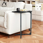 NEFROM C-Shaped End Table, Small Couch Side Table, Sofa TV Tray Table for Living Room, Bedroom, Bedside ET-X-BKW1 - color: Black