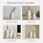 BEAHOT Ceramic Vases Set of 3, Modern Decorative Flower Vases for Living Room - size: 3 set