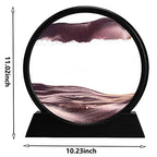 rysnwsu 3D Dynamic Sand Art Liquid Motion, Moving Sand Art Picture Round Glass 3D Deep Sea Sandscape in Motion Display Flowing Sand Painting Relaxing Desk Toys (Brown, 12'') - color: Brown, size: 12''