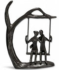 Couple Swing Statue, Solid Cast Iron Romantic Couple Figurine, for Wife Husband, Valentine’s Day Gift for Him Her, Modern Home Decor for Shelf Mantel, 6.46" Tall