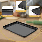E-far 12.3x9.5x1 Inch Cookie Sheet for Baking, Nonstick Metal Oven Tray Pan for Cookies Jellyroll Cake, Nontoxic Rectangle Carbon Steel Baking Pan for Toaster Oven, Warp Resistant & Easy Clean - size: 12.5x9.5x1 Inches