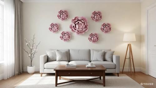 Peony Bud, 1.57" Ceramic Flower Wall Art Decor, Artificial Flower Wall Sculpture,Handmade Ceramic Flowers for Home,Hallway,Living Room, Kitchen,Bathroom (Pink) - color: Pink, Peony Bud, size: 1.57"