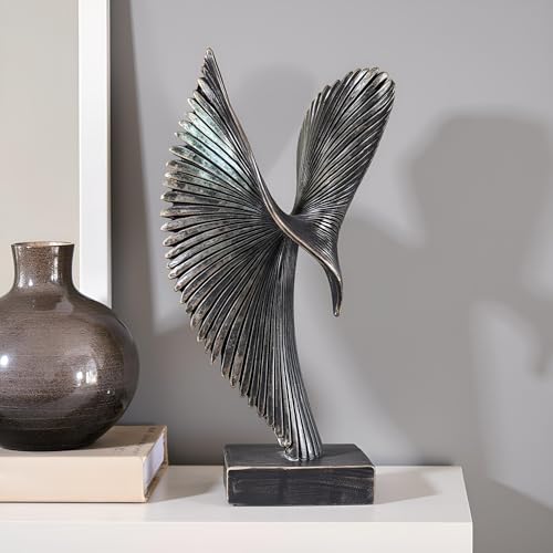 Modern Abstract Eagle Decorative Sculpture, Dining Living Room Desk Decor,Geometric Home Decor Statues,Shelf Top Decor Aesthetics, Coffee Tables or Office Shelves（Bronze Colored） - color: 15.16"bronze Colored