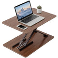 Standing Desk Converter Adjustable Height, 25.16" × 15.75" Height Adjustable Desktop Riser, No Assembly Required, Desktop Workstation for Laptop, Monitor and Office Use (Natural Wood) (Natural)