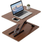 Standing Desk Converter Adjustable Height, 25.16" × 15.75" Height Adjustable Desktop Riser, No Assembly Required, Desktop Workstation for Laptop, Monitor and Office Use (Natural Wood) (Natural)