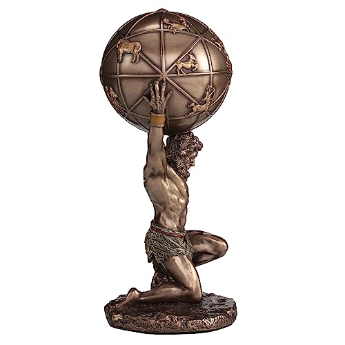 Veronese Design 5 1/2 Inch Atlas The Titan Who Holds The Sky Resin Sculpture Cold Cast Bronze Finish