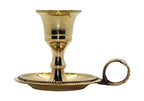 Govinda - Brass Chamberstick Tapered Candle Holder for Standard (7/8") Candles (Pack of 2)