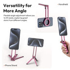 ULANZI MA30 Magnetic Phone Tripod Stand for iPhone - Aluminium Maglock Smartphone Mini Tripod Pocket Cell Phone Stand Strong Magnet Quick Mount Compatible with iPhone 17 16 15 14 13 12 Series, Pink - color: Pink