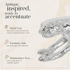 Standing Gilt Leopard Statue, Prowling Pose, Hand-Cast Ceramic/Resin, 22 Inches Long, Silver