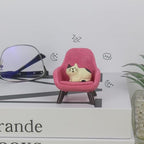 Refintural Miniature Cat Figurines with Small Sofa - Resin Mini Cat Figures, Kitten Miniature Desk Accessories - Perfect Cute Cat Gift for Cat Lovers (Pink Sofa) - color: Pink