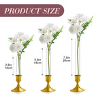 3 Pack 3.9" 5.9" 7.9" Bud Vase Taper Candle Holder's Bud Vase for Candlestick Sizes from 22mm to 27mm Adjustable Designed Specially for Taper Candle Holder for Tablescapes, Wedding Decor - size: 3.9",5.9",7.9"
