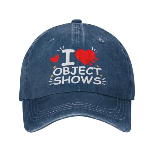 I Love Object Shows Caps for Men Object Shows Mens Baseball Hats - color: Navy Blue