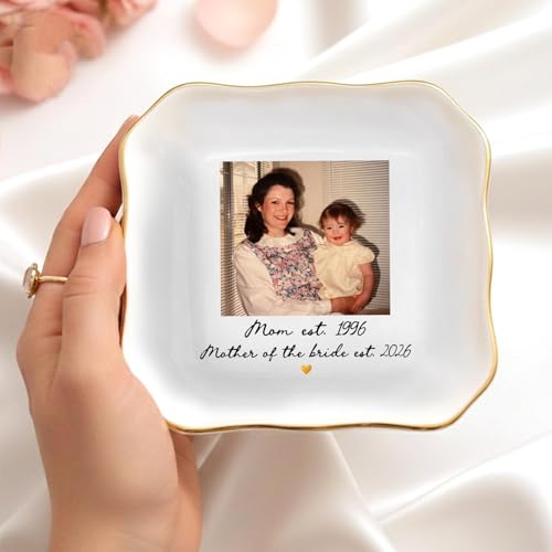 Personalized Mom Photo Jewelry Tray, Forever You Little Girl Jewelry Dish; Personalized Grandma Photo Trinket Tray, Mother of the Bride Gifts, Mothers Day Gift for Grandma Mama - color: Jewelry Dish 1