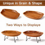 Teak Wood Multi-Purpose Catchall Tray – 12.8" Live Edge Decorative Organizer for Keys, Jewelry & Coffee Table Decor