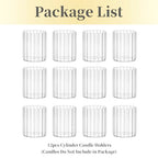 Hewory Glass Hurricane Candle Holder Set of 12, Clear Glass Candle Holders for Pillar Candles Floating Candles, 4 inch Glass Cylinder Hurricane Vases for Centerpieces Wedding Christmas Home Decor - size: 4 inch-12PCS