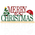 COCHIE Metal Merry Christmas Sign, Christmas Tree Table Centerpieces Decorations for Home, Office, Shelf, Mantel, Indoor, Xmas Red and Green Party Decor Supplies (XMAS A) - style: XMAS A