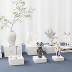 Metal Buffet Risers,6PCS Food Risers for Buffet Table 5in to 10in Display Stand for Wedding Catering Dessert Grayish White Cube Boxes Nesting Risers with Hollow Bottoms - color: Grayish White-6P