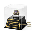 BYFDIY Custom Championship Ring Display Case Acrylic Baseball Ring Holder Personalized Name Rings Display Case for Football Softball Basketball Sport Size 3×3×3.5INCH