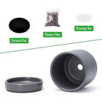 D'vine Dev Set of 4 Small Ceramic Plant Pots, 4.7 Inch Succulent Planter Pot for Plants with Drainage Hole and Saucer, Grey, 94-X-B-3 - color: Gray, size: 4.7 Inch