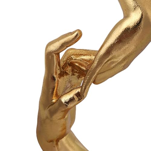 Golden Hands Sculpture Elegant Resin Home Decor Hands Statues Versatile Love Ornament,Perfect for Bedroom, Office Desktop, Cabinets,Wedding (Hold Hands) - color: Hold Hands