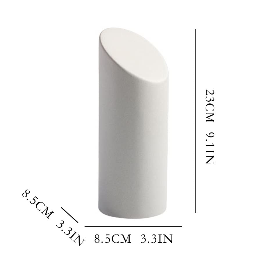 Sculpture Simple Modern Cylinder White Three-Dimensional Ceramic Table Top Decoration TV Cabinet Porch Interior Decoration Decoration