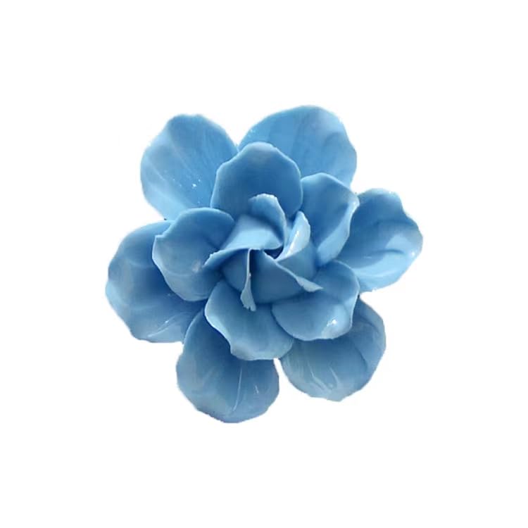 Ceramic Flower Wall Art, Artificial 3D Flower Wall Art, Handmade 3D Wall Art Hanging Sculpture, Porcelain Flower Wall Decoration for Home Office Decor (Blue,Camellia,3.54") - color: Blue,Camellia,3.54"