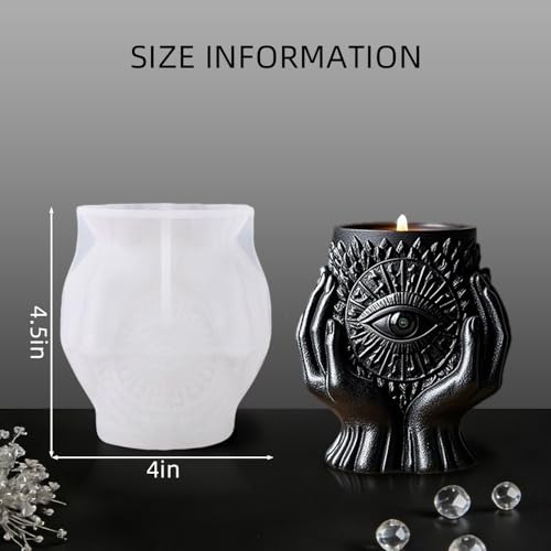 BIGEBO Candle Jar Mold Silicone, 1 Pcs Realistic Devil's Eye Plant Pot Resin Molds Silicone for DIY Jewelry Candle Holder Succulent Planter Resin Art Craft Home Deco