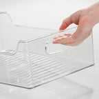 iDesign Plastic Stackable Pantry Bin - Storage Bin with Handles for Cabinets or Fridge - Set of 4 - Clear - style: Pack of 4