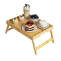Youpehom Bed Tray Table with Folding Legs,Bamboo Breakfast in Bed for Kitchen Serving Tray,Sofa,Eating,Used As Laptop Desk Snack Tray (Bamboo, Large) - color: Bamboo, size: Large