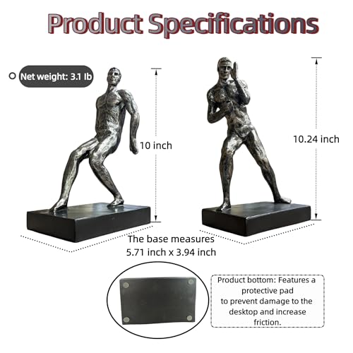 Abstract Sculpture Book Ends Decorative Bookends for Shelves, Modern Figure Bookends for Bookshelf Decor, Decorative Book Stoppers for Home Office Library - color: Abstract Figure-imitation Copper