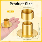 18 Pcs Gold Taper Candle Holders, Metal Candlestick Holders for Pillar Candles, Wedding Anniversary Dinner Party Centerpieces Decor
