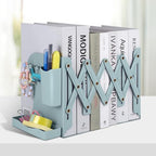 Honagu Adjustable Bookends, Metal Book Ends for Shelves Heavy Book, Bookend for Home, Office, Books, Papers, Book Stopper with Removable Hook, Pen Holder, Gifts for Students, Teachers（Green） - color: Green