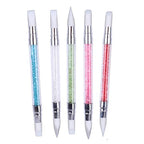 5 Pcs Nail Art Sculpture Pen Dual Tipped Silicone Nail Tools Nail Art Silicone Brushes for Design Nail Carving Drawing Shaping Effect - color: e-5pcs