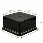 Premium Black Gloss Display Base – Weighted Square Pedestal for Trophies, Sculptures, 3D Prints, & Crafts – Heavy-Duty Riser Stand (7x7x3.5 inch) - size: 7x7x3.5 inch