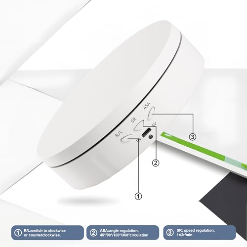 Rotating Display Stand White Turntable Stand 5.7 Inch Spinning Stand for Product Shows